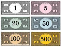 Monopoly money monopoly money consists of 20 orange $500 bills, 20 beige $100 bills, 30 blue $50 bills, 50 green $20 bills, 40 yellow $10 bills, 40 pink $5 bills, and 40 white $1 bills. Where To Print Your Own Monopoly Money Monopoly Money Fake Money Printable Play Money Template