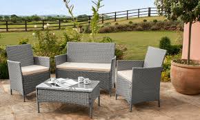 Riley wicker 6 piece patio conversation set. 4pc Rattan Garden Patio Furniture Set Outdoor 2 Chairs 1 Sofa Coffee Table Summer Houses Cheap Corner Summerhouse Sale Garden Sheds Uk