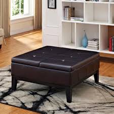 Maximize the space in your living room or family room with the harrison coffee table storage ottoman. Wyndenhall Lancaster 36 In Faux Leather Square Table Ottoman Walmart Com Walmart Com