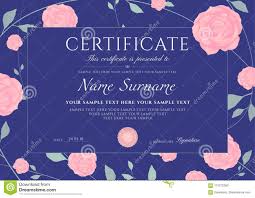 Certificate Of Completion Template With Flowers Blue Roses And Green ...