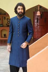 Make a great impression at your next wedding event with our men's wedding suits & tuxedos. Wedding Dresses For Mens In Winter 4 Jpg 417 626 Blue Sherwani Indian Groom Wear Sherwani