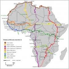 An Illustration Of The Trans African Highway The Trans African Highway Network Comprises Transcontinental Road Projects In Af Africa Map Road Trip Map African