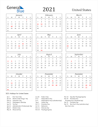 Overview of holidays and many observances in united states during the year 2021. 2021 United States Calendar With Holidays