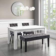 Finished with ultra high white gloss, the bramante by made is sleek in style with its minimalist design. White Extendable Dining Table With High Gloss Finish 6 Seater Vivienne Furniture123