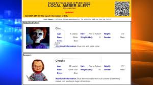 Blue alerts are designed to speed up the apprehension of violent criminals who kill or seriously wound local, state or federal law enforcement officers. Texas Mistakenly Sends Out Amber Alert Featuring Chucky Doll Ktla