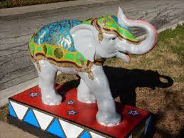A trio of elegant architectural vessels spill sheets of water into the pool, creating movement and cooling off things off in the desert climate. Hertzberg Elephant Statue Doodle Dandy San Antonio Tx Usa Figurative Public Sculpture On Waymarking Com