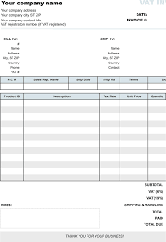 Free Vat Invoice Template Xls 65kb 2 Page S