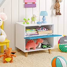 Keeping your little ones' toys, games and other activities organized isn't always easy (no judgment here). For Children S Room Songmics Toy Storage Cabinet Playroom Children S Storage Chest With Solid Wood Legs And Magnetic Doors Spacious Toy Organiser Lake Blue And White Gkr80wb Shelves Furniture