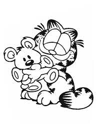 Apart from the main characters of garfield, jon and odie, these coloring pages also feature pictures of the other significant characters of nermal, arlene and pooky. Garfield Hug Pooky Bear Coloring Page Netart Garfield Coloring Pages Bear Coloring Pages Cartoon Coloring Pages
