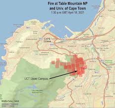 Informal map of cape town with several highlights of area attractions. Wildfire Damages Structures At University Of Cape Town In South Africa Wildfire Today