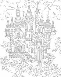 castle coloring page free pages colorful drawings coeur comme une rose coloriage