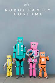 Crafting a robot toy is great fun for kids and adults alike, and can be completed in under an hour in most cases. Diy Robot Family Costume Tell Love And Party