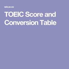 Toeic Score And Conversion Table Table Scores Conversation