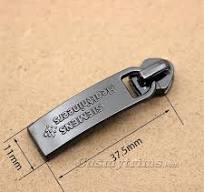 Custom metal zipper pulls and sliders with logos