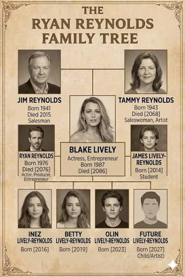 Ryan Reynolds Family Tree: From Hollywood Star to Family Man 🌳✨ Take a  look inside the family life of Ryan Reynolds — one of Hollywood's most  charismatic stars. Married to Blake Lively,