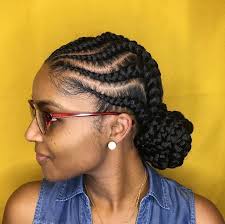 Goddess Braids With Low Bun Natural Hair Styles Braided Ponytail Hairstyles Cornrow Hairstyles
