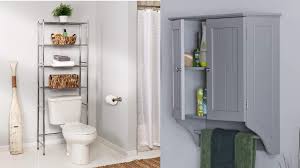Storage space over the toilet works for small bathrooms this bathroom has high ceilings so placing a tall shelving unit above the toilet takes advantage of that unexpected real estate. 10 Above Toilet Storage Solutions For Under 100