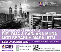 Permohonan boleh disemak bermula daripada 8 disember 2017. Kemasukan Ke Program Diploma Sarjana Muda Mod Separuh Masa Uitm Uitm Kelantan News Hub