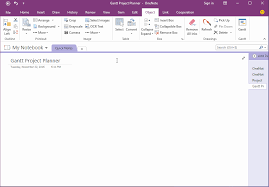 Gantt Project Planner Template For Onenote Office Onenote Gem Add Ins