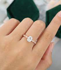 Oval Moissanite Engagement Ring Rose Gold Unique Vintage Engagement Ring Women Antique Diamond Wedding Milgrain Bridal Anniversary Gift Moissanite Engagement Ring Rose Gold Rose Gold Engagement Ring Etsy Rose Engagement Ring
