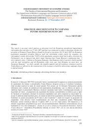 Referéndum 2018 | el presidentemartín vizcarra convocó a consulta. Pdf Strategii Argumentative In Campania Pentru Referendum Din 2007