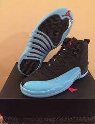 Black And Turquoise Jordans 12 Men S Size 9 Nike Air Jordan 12 Retro Black Gym Red Gamma Blue 130690 027 Air Jordans Retro Basketball Shoes Jordans
