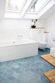 Geometric Falling Block Tile For Your Home Domino Patterned Bathroom Tiles Bathroom Tile Designs Bathroom Interior