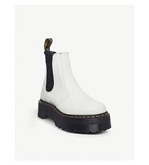 A classic chelsea boot, done doc martens style with the brand's instantly recognizable contrast stitching. Dr Martens 2976 Quad Platform Chelsea Boot In White Modesens