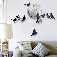 Bird Clock Wall Clocks Living Room Art Wall Clock Modern Wall Stickers Uk
