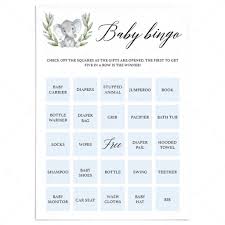 We have included cards and sheets in various colors and styles to fit into your theme. Elephant Baby Shower Bingo Game For Boy Prefilled And Blank Cards Littlesizzle