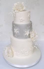 Gray dot ombre wedding cake. Silver And White Wedding Cake Cake By Bellissimocakes Cakesdecor