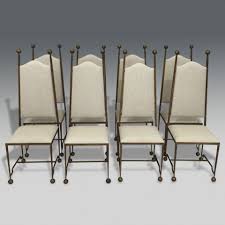 Unusual Set Of 8 Spanish Gilded Wrought Iron Dining Chairs Furniture