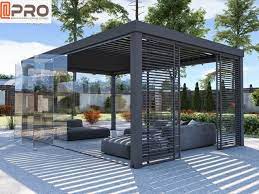 Metal Louver Electric Modern Aluminium Pergola Untuk Perumahan