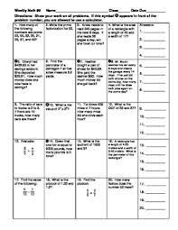 1 6th week class nine math assignment. Weekly Math Review Q1 1 Worksheets Teaching Resources Tpt