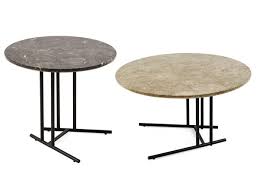 A painted coffee table brings focus to the center of a living room while painted kitchen tables add the perfect charm to any dining experience. Round Small Table With Painted Steel Base For Outdoors Idfdesign
