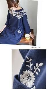 裏毛花柄刺繍ワンピース 新商品一覧 soulberry ソウルベリー 大人可愛いナチュラル服 刺繍 服 衣類 刺繍