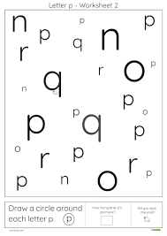 letter p worksheet 2
