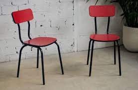 18 отметок «нравится», 0 комментариев — hélène candau (@la_bricole) в instagram: Vintage Kitchen Bistro Chairs 50 60s 1950 1960 Formica Red Black Colors Authentic Original