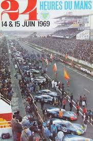 Le Mans 1969 Poster Showing 1968 Cars Vintage Racing Poster Le Mans Racing Posters