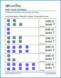 odd and even numbers worksheets for preschool and kindergarten k5 learning