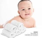 Babywindel Windel 5 Stück Weiche Baumwolle Gaze Wiederverwendbare Windeln  Multifunktions Wasseraufnahme Handtuch Lätzchen Atmungsaktive Serviette für  ...