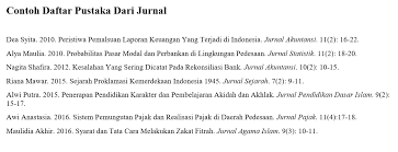 Contoh daftar pustaka dari jurnal. 9 Contoh Penulisan Daftar Pustaka Yang Baik Dan Benar