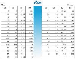 Asics Shoes Size Conversion Chart Soleracks