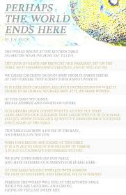 Perhaps The World Ends Here Joy Harjo Thanksgiving Poetry Patternpulp Poems For Students Soul Poetry Joy