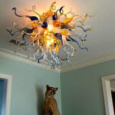 Maybe you would like to learn more about one of these? Girban Free Hand Blown Glass Ceiling Lights Colorful Gorgeous Led Bulbs Tiffany Living Room Lamps For Living Room Dining Room Chandeliers Aliexpress