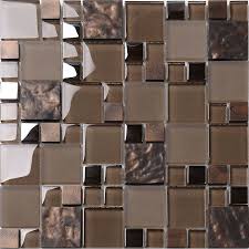 Shop various shades of brown in a wide variety of tile designs here. Brown Glass Mosaic Kitchen Backsplash Tile Contemporary Mosaic Tile By Backsplash Houzz