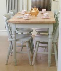 Wooden Farmhouse Table And 4 Chairs Hand Painted In Laura Ashley Light Duck Egg Ebay With Images Painted Kitchen Tables Farmhouse Kitchen Tables Trendy Farmhouse Kitchen