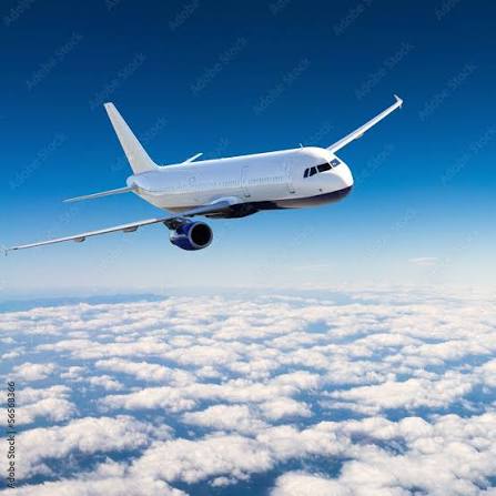 Poster, Print Airplane in the sky - Passenger Airliner / aircraft, 40x40 cm