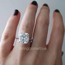 Elongated Cushion Moissanite Engagement Ring Beautiful Engagement Rings Popular Engagement Rings Elegant Engagement Rings
