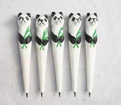 Nument Tm Handmade Carved Natural Wooden Cute Animals Ballpoint Pen 1pc Panda Can Exchange Refills Panda Things Panda Gifts Pen Gift Panda Art